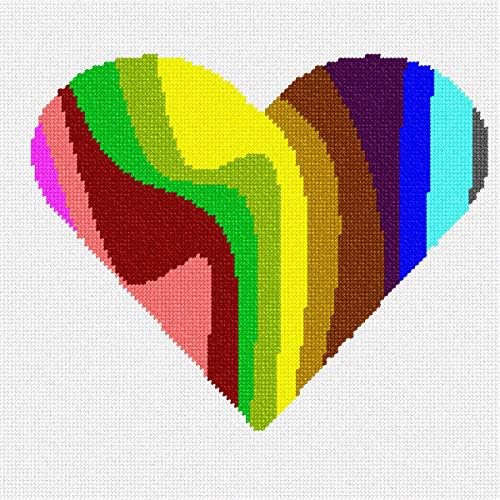 Kit de agulha de Pepita: silhueta da paleta de coração, 7 x 7