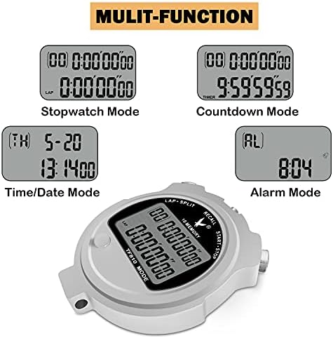 Stopwatch de salto Timer profissional 3 Raw 30/10/100 Lap Split Memory com tela extra grande digital para cronômetro