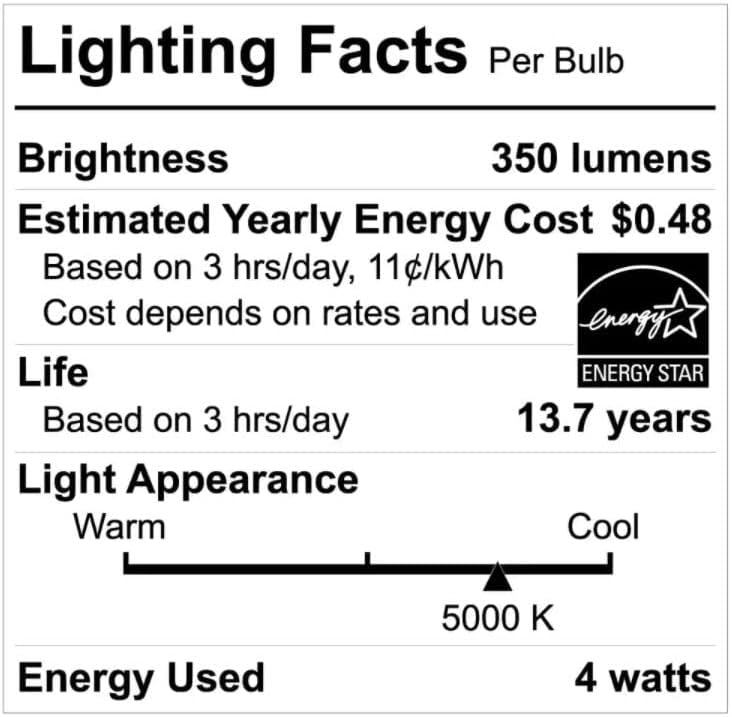 EcoSmart Bulbs EcoSmart Equivalente de 40 watts B11 Candle Dimmable Energy Star Clear Glass Candelabra Vintage Lâmpada LED LUZ