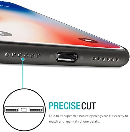 TOZO para iPhone X Case pp 0,35mm World Protect Protect Hard Case semi -transparente leve Black Matte Black