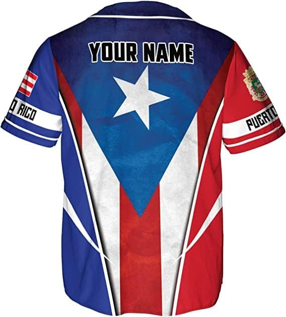 Leprints personalizadas camisa de beisebol de Porto Rico personalizadas camisa de beisebol porto -riquenhas de beisebol