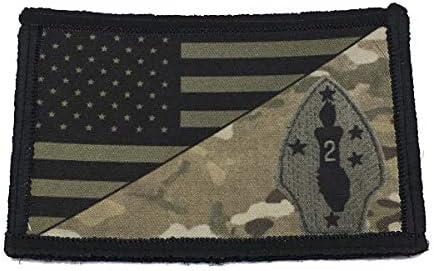 A 2ª Divisão Marinha da Divisão Marinha dos USMC subjugada Militar Tactical Military. 2x3 gancho e loop fabricados nos EUA perfeitos para a sua mochila, bolsa de embalagem, equipamento Molle, chapéu ou boné do operador!