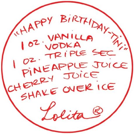 Lolita amo meu copo de martini, feliz aniversário