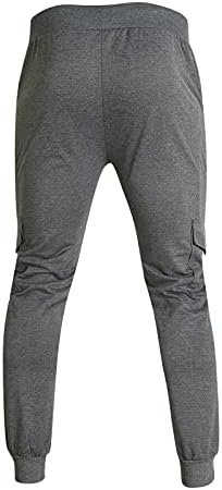 Slims Joggers masculino Trabalho longa cintura elástica de outono Pleather Solid Ful