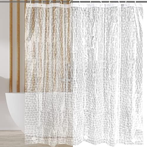 2 peças Lineador de cortina de chuveiro plástico 71 x 71 polegadas Clear Banheiro Curta