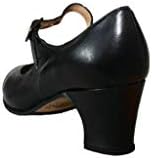 Menkes S.A Sapatos de flamenco, iniciantes, meninas, couro, com unhas, tamanho 1.0y preto