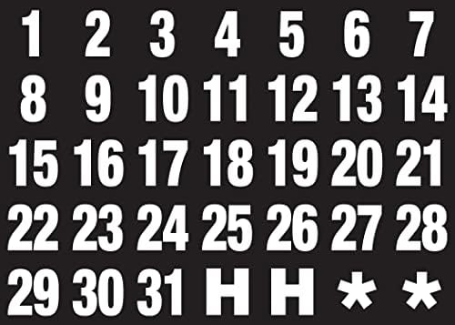 Calendário visual magna datas 1 x 1 branco em ímãs pretos