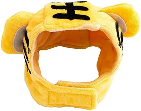 Fantas de animais de estimação genéricas 2pcs cães chapéu de filhote de filhote chinês ano novo tigre de pet tigre para festival de primavera de aniversário de Natal Chinese Spring Festival Dress Up, amarelo, 15x12cm, 042c36qh14b91