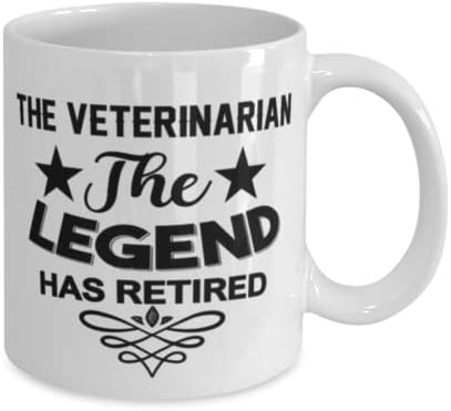 Caneca veterinária, a lenda se aposentou, idéias de presentes exclusivas para veterinário, copo de chá de caneca de