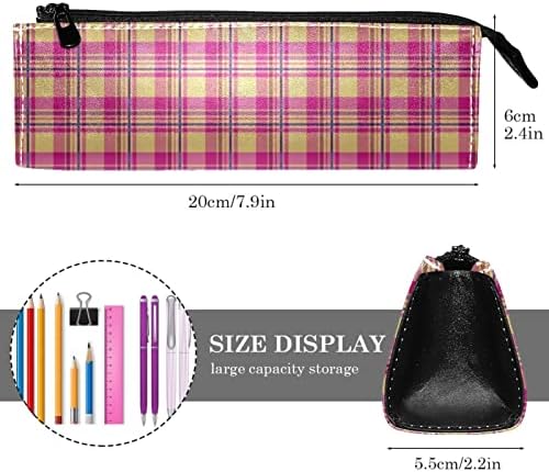 Laiyuhua portátil elegante lápis bolsa de couro pu de caneta compacta zíper bolsa bolsa bolsa cosmética Organizador da