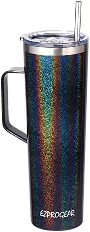 Ezprogear 34 oz caneca de aço inoxidável com alça de copo isolado de parede dupla para viagem