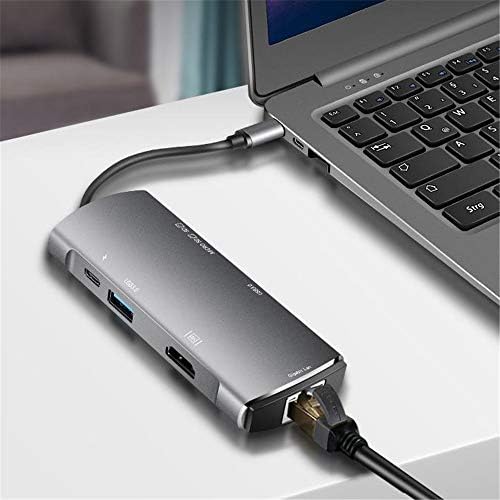 ZPLJ Hub de dados Ultra Slim de alta velocidade de alta velocidade com porta Ethernet 4K HDMI 2 USB 3.0 PORTS PD Charging Suporte