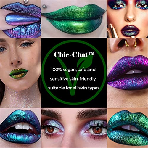 Wuwuhen Chic-Chat Multi-Chrome Lipsticks, batons líquidos de multi-cromo, batom líquido de múltiplos cromo, batom líquido de múltiplos cromo por caótico e sombra cromada