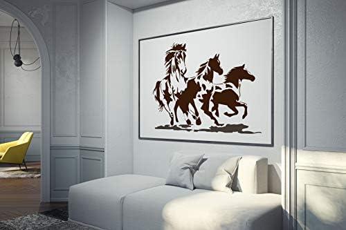 Cavalos galopantes estêncil selvagem Mustang Horse Melhor Vinil Grande Horse Estêncil para Pintar em Madeira, Canvas,