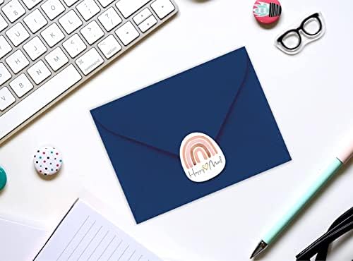 Easykart Happy Mail adesivos | Rainbow, de 2 polegadas, adesivos de arco -íris | 500 PCS selagem de envelopes decorativos para pequenas empresas | Remessa obrigado adesivos