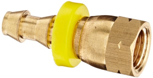 Anderson Metals Brass Push-On giration Mangument, conector, 3/8 Barb x 1/2 Flare de assento duplo