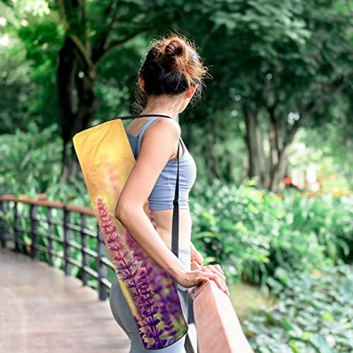 Bolsa de transportadora de ioga de flor roxa de lavanda com alça de ombro de ioga bolsa de ginástica bolsa de praia