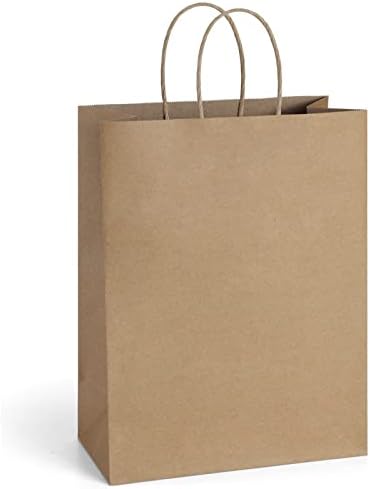 Bagdream Sacos de presente 10x5x13 25pcs sacos de papel brancos sacos de presente com alças sacos de compras em massa,