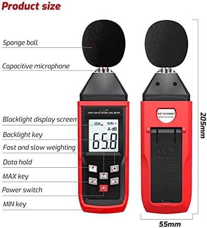 Uoeidob Digital Professional Sound Level Medidor Testador de ruído Detector de som Decibel Monitor Instrumento de medição
