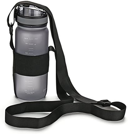 Oyaton Black Water Bottle Sling e suporte de garrafa de água dobrável laranja com alça de ombro ajustável para transporte, caminhada ou caminhada