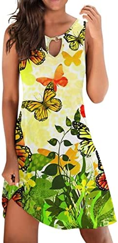 MTSDJSKF Mini vestidos, padrão floral de enorme camisola O-pescada elegante vestidos de praia para mulheres verão casual