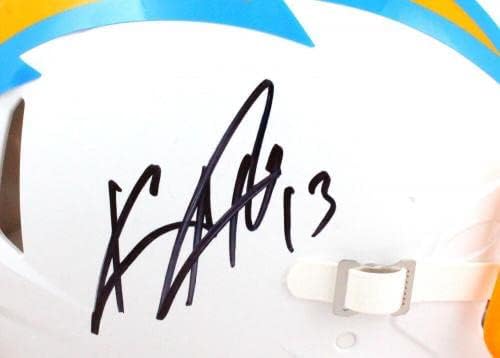 Keenan Allen Autografou Chargers F/S Speed ​​Holograma de capacete autêntico -Baw *Black - Capacetes NFL autografados