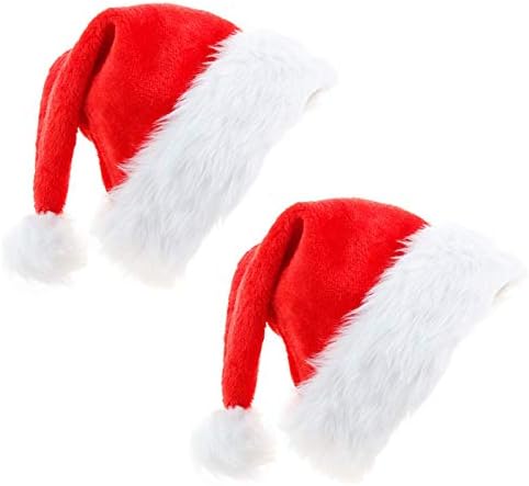 2 Pacote de chapéu adulto de Papai Noel, chapéu de Papai Noel para adulto extra grande, espeto de chapéu de natal para