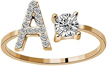 26 cartas Ladies Anel de abertura da moda e de jóias com anéis de diamante anel de amigos
