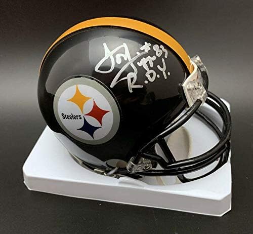 Louis Lipps assinou Pittsburg Steelers Mini capacete + 83 Roy PSA/DNA autografado - Mini capacetes autografados da NFL