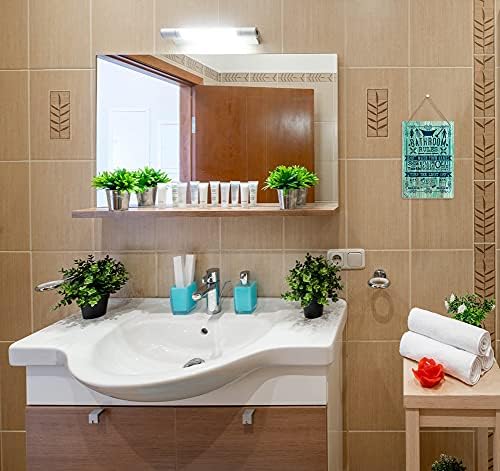 Flyab Funny Banheiro Sinais, Recurso de Regras de Banheiro de 8 X12, Rústico Banheiro Placa de parede Placa Decoração Sinal