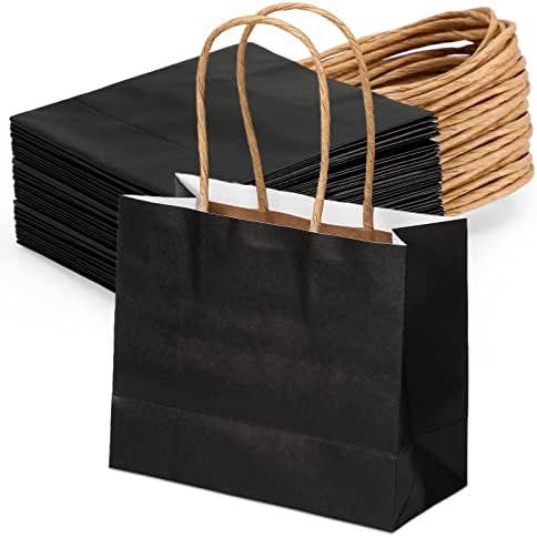 200 pacote 6*5*2,75 polegadas Mini sacos de presente a granel pequenos sacolas de papel kraft de papel com alças pequenos