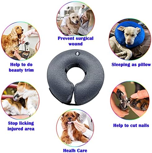 Colar de cone para cães inflável de katoggy para cães após cirurgia, colar eletrônico de cachorro de donut ajustável suave para cães e gatos pequenos de cães e gatos médios grandes
