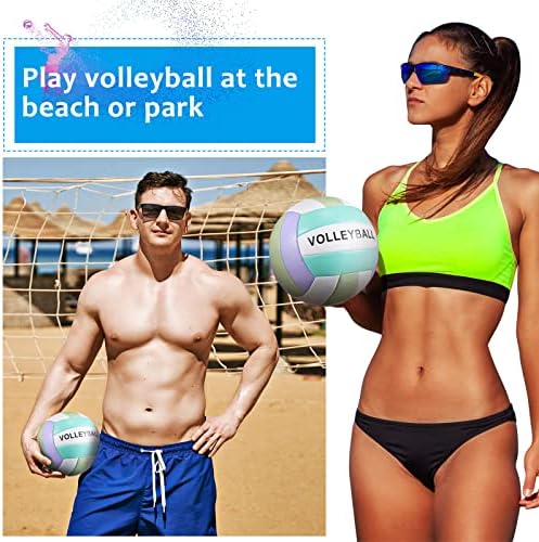 2 peças vôlei praia vôlei tamanho 5 vôlei impermeável para interno, externo, piscina, academia, treinamento, brincadeira