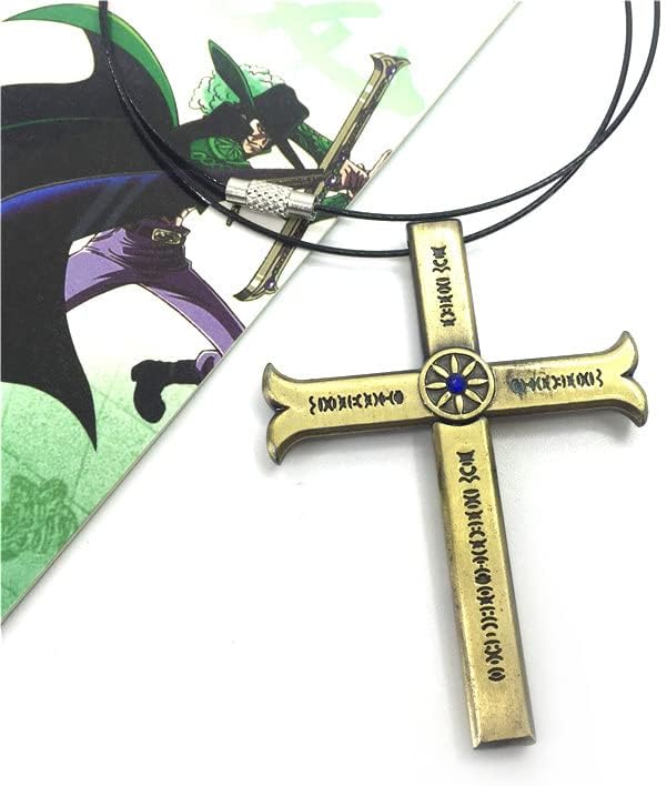 Anime um colar de peça dracule mihawk espada cruzada kogatana liga de zinco gargantilha kolye homens mulheres colares