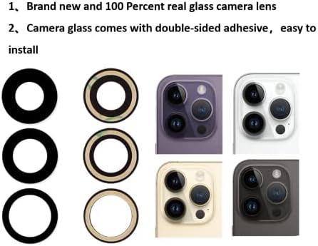 6pcs 14 Pro Max/14 PRorear Câmera Substituição de vidro para iPhone 14 Pro Max e 14 Pro com ferramentas de reparo pré-instaladas +adesivas +