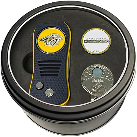Team Golf NHL Adult-Unisex Tin Gift Conjunto com Switchfix Divot Tool, Cap Clip e Ball Marker