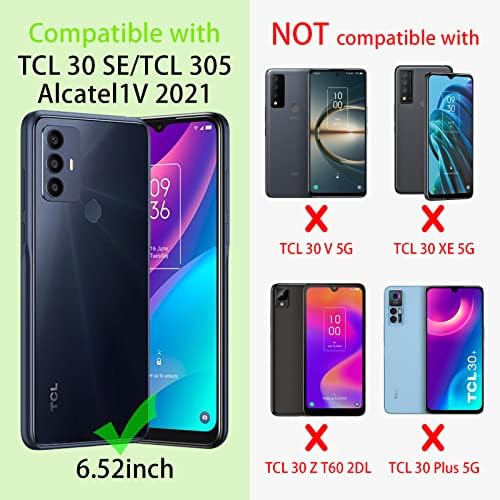 Caso Kudini para TCL 30 SE, TCL 30 SE 2022 Caixa de telefone para mulheres Glitter Crystal Bling Butterfly Heart Floral Clear