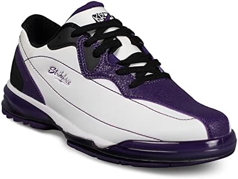 KR Strikeforce Dream White/Purple Performance Sapato de boliche feminino Mão esquerda com solas e saltos intercambiáveis