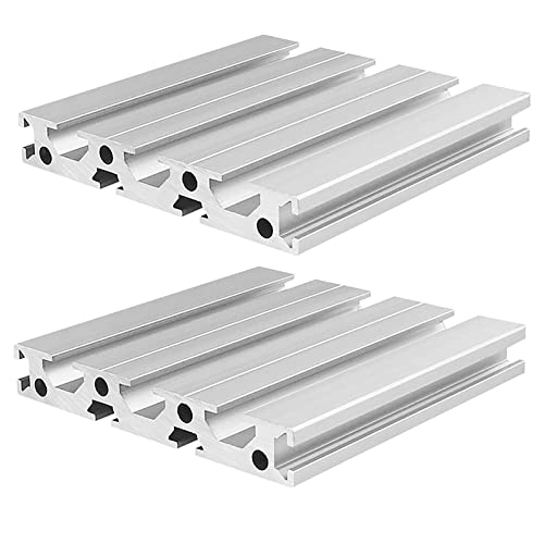 Mssoomm 2 pacote 15100 Extrusão de alumínio Comprimento do perfil de alumínio 49,21 polegadas / 1250 mm Silver, 15 x 100mm 15 Série