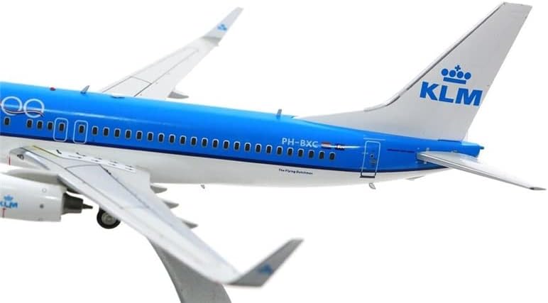 Jfox KLM Royal Dutch Airlines para Boeing 737-8K2 PH-BXC 100º ano Logo com Stand 1/200 Modelo pré-construído aeronaves Diecast