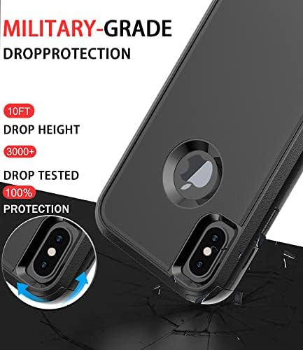 Divertbox para iPhone X Case/iPhone XS Case [SHOCKSOOF] [Dropproof] [Protetor de tela de vidro temperado] Tampa do telefone de proteção