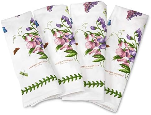 Pimpernel Botânico Coleção de Jardim Nudores de algodão | Conjunto de 4 | Apresentando motivos florais variados | Guardanapos