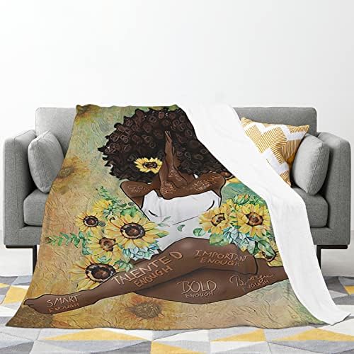 Mulheres negras africanas cobertor retro flanela arremesso cobertor macio leve para meninas de trabalho sofá de sofá 60 x50