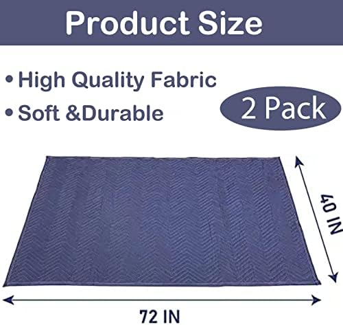 2 cobertores em movimento 40 x 72 cobertores de embalagem pesados ​​para mover móveis grossos embalagens para suprimentos