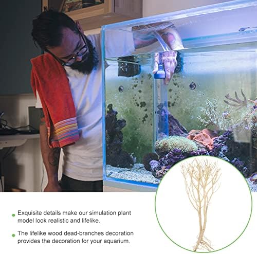 IPETBOOM Decorações de tanques de peixes Plantas de aquário de seda Paisagem de peixes Paisagem Árvore de madeira Plantas de