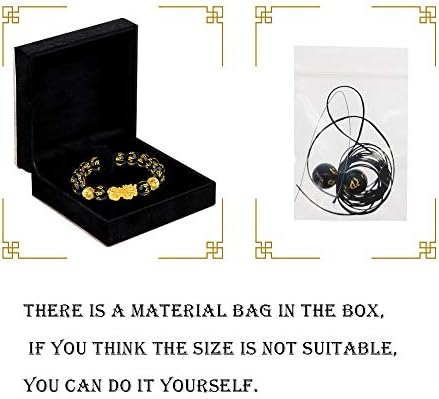 Feng Shui Black Obsidian Wealth Bracelet ， Feng Shui Bracelet para homens/mulheres com caráter sagin pixiu para proteção pode trazer sorte e prosperidade, adequada para qualquer ocasião, unissex