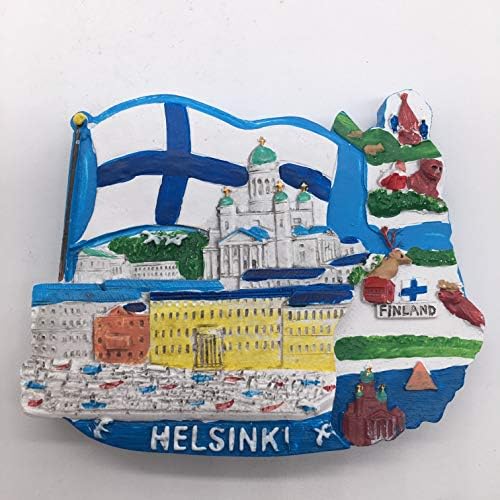 Florgeira da geladeira Helsinque Catedral Finlândia 3D Resina artesanal artesanal Turismo Viagem Cidade de lembrança Carta de coleção Gréter de geladeira adesivo
