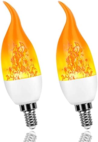 Lâmpada de efeito de chama LED, lâmpadas de candelabros de candelabros de incêndio de base 3W E14, com efeito de perfuração de um efeito de de cabeça para baixo