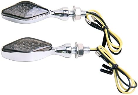 Motortogo Chrome Short Mini LED Turn Signal Lights Indicadores Blinkers compatíveis para Suzuki Katana 650