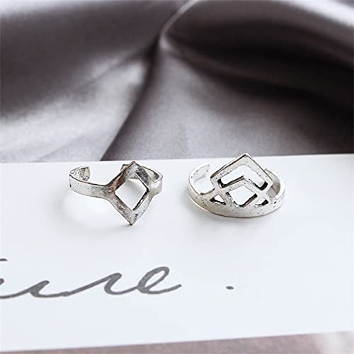 YieDoo boho vintage anéis de junta definida Silver empilhável anéis de articulação aberta Arqueira de seta